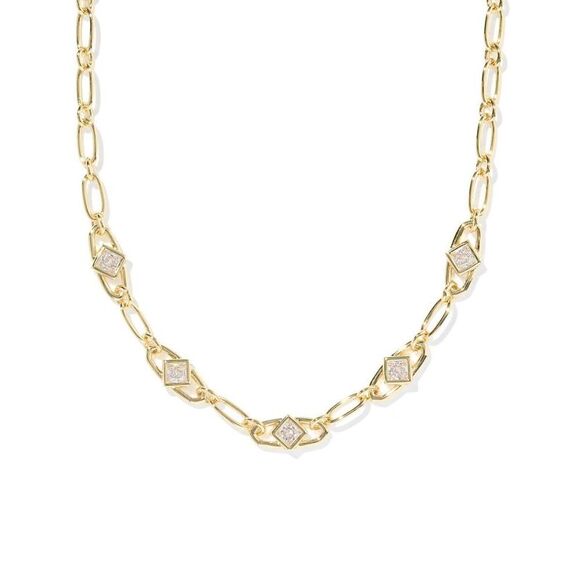 Kendra Scott Jewelry - Kendra Scott -  Belle Cubic Zirconia Chain Necklace - Gold